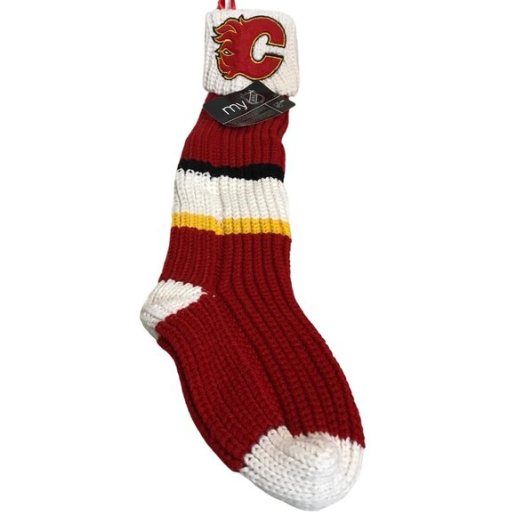 Calgary Flames NHL Knit Christmas Stocking 18" + Red & White - Picture 2 of 6